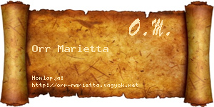 Orr Marietta névjegykártya